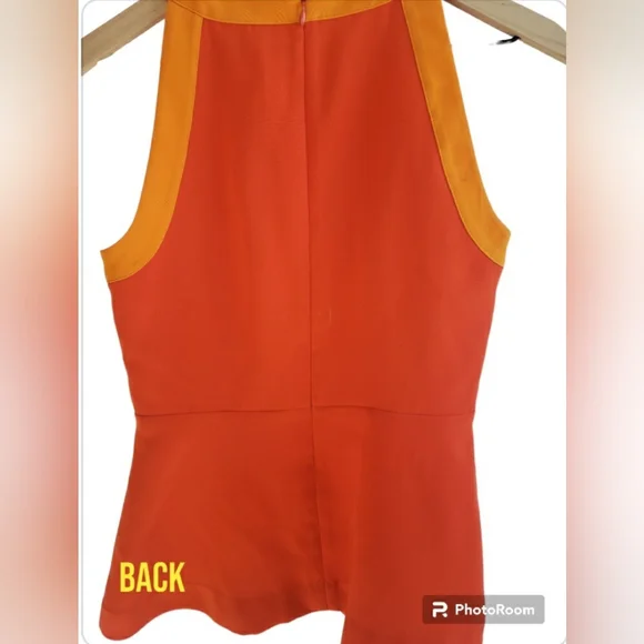 Banana Republic Orange Sleeveless Peplum Top - Picture 2 of 5